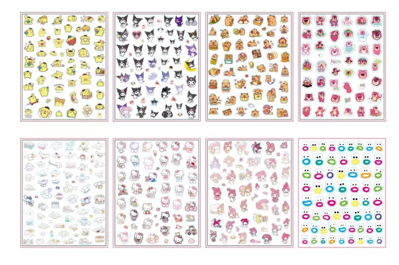 Sanrio Kapi Barakatong colección de pegatinas de uñas diy pegatinas decorativas de alto valor pegatinas de uñas para estudiantes y niños