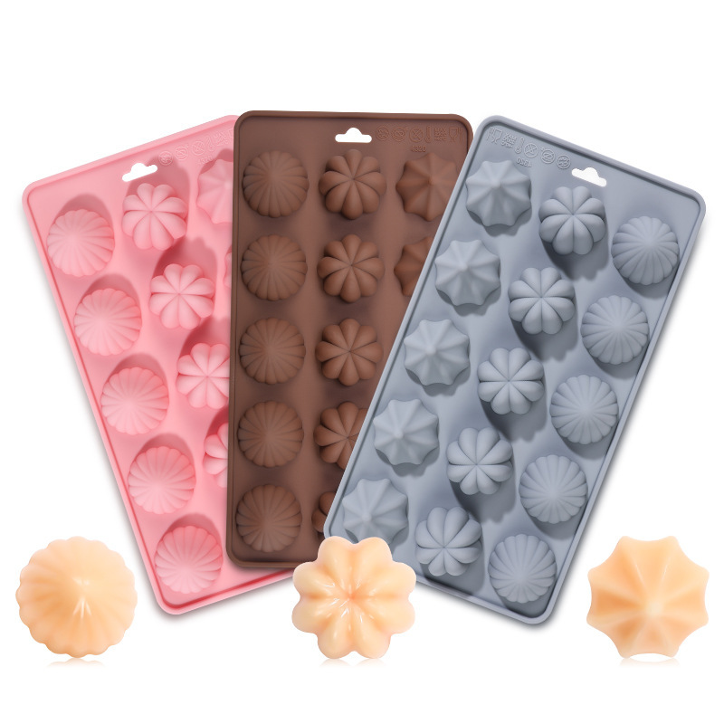 新しい 18 ピース長方形フラワーシリーズムースチョコレート食品グレードのシリコーン型簡単に離型できるベーキングモールド|undefined