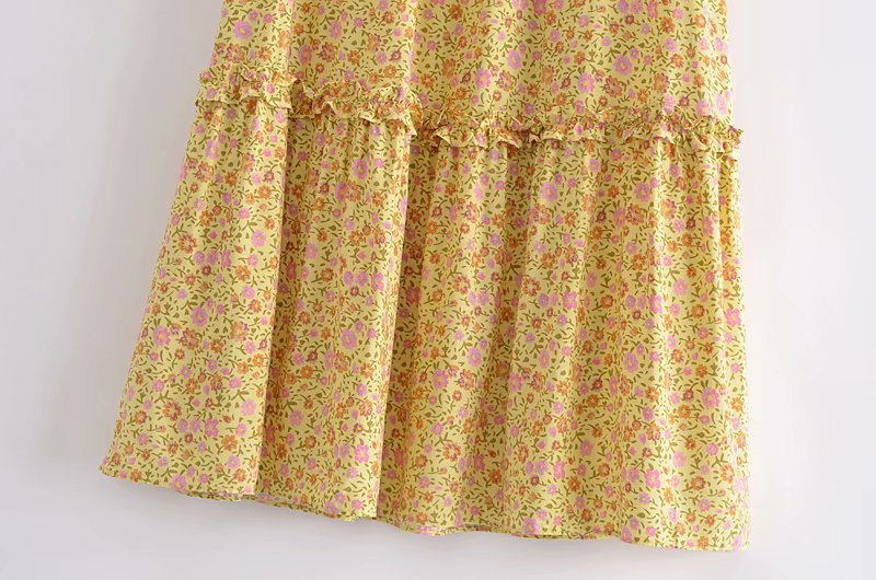 spring cotton water print fringed elastic waist skirt NSAM55798