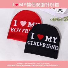 跨境爆款男女字母情侣款针织帽户外保暖时尚潮流百搭毛线帽冷帽