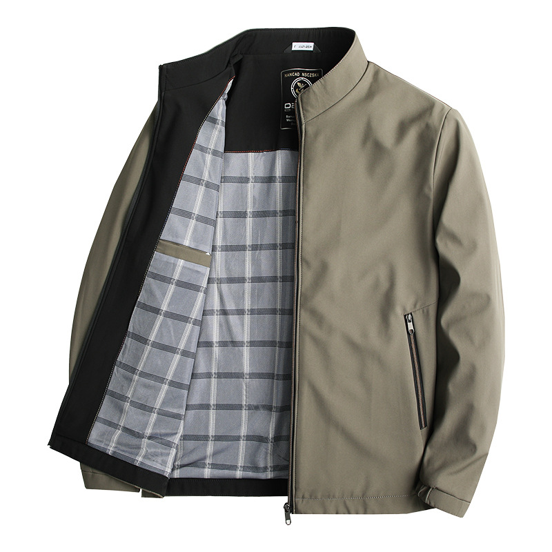 Veste de costume décontractée pour homme, nouvelle collection printemps 2024, col montant, pour papa d'âge moyen_voghion.com