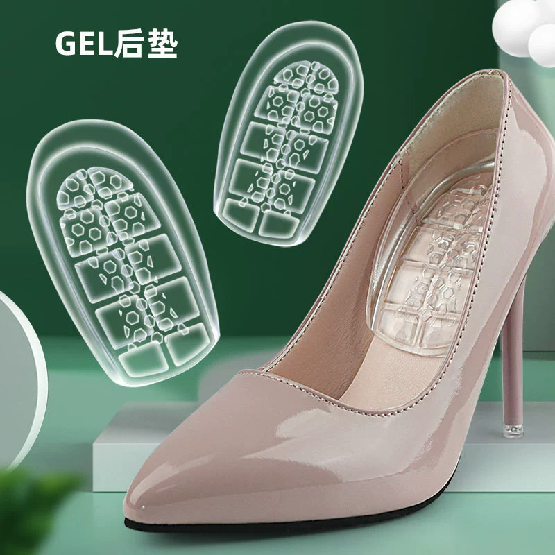 Гелевая подушка для пятки, Спортивная амортизирующая стелька половинного размера, нескользящая самоклеящаяся подушка для пятки