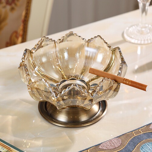 European-style home decorative glass fruit plate set modern living room coffee table fruit plate soft furnishing ornament
