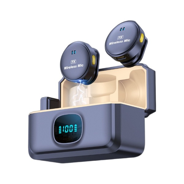 Round wireless travel microphone