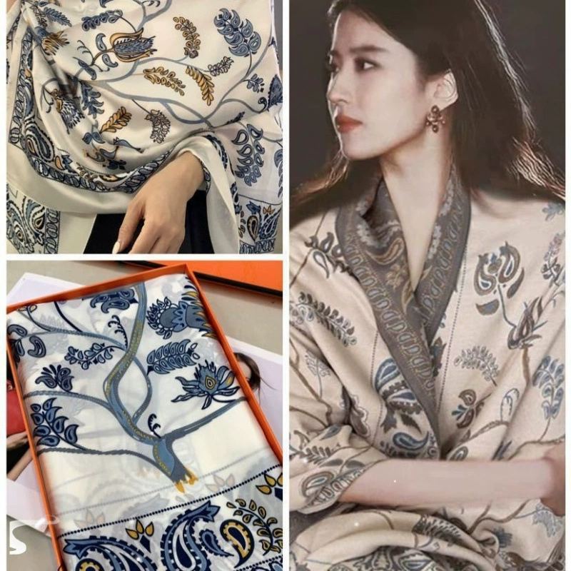 Китайский шелковый шарф для женщин Шанхай Пекин антикварные сувениры