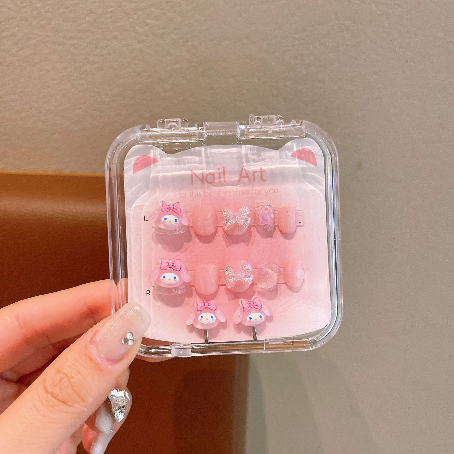 Niños Kulomi dibujos animados bebés usar uñas niñas lindas manicure parches de uñas impermeables para usar
