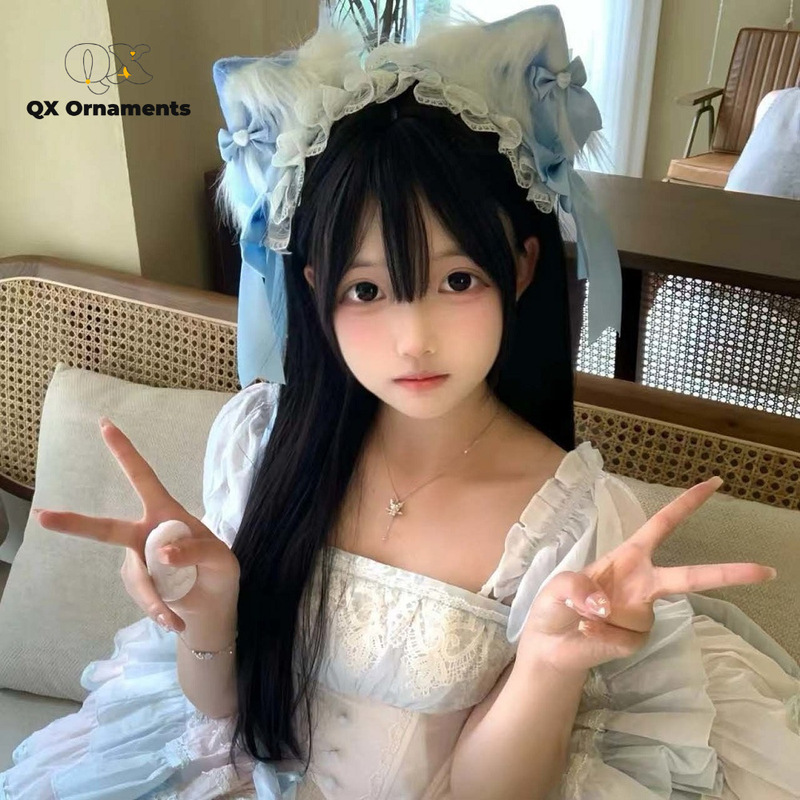 Two-Dimensional Cat Ear Headband Lolita Hair Accessory Hair Clip for Women Kc Headwear Lolita Hairband Maid Animal Ear Hair Accessory Two-Dimensional Cat Ear Headband Lolita Hair Accessory Hair Clip for Women Kc Headwear Lolita Hairband Maid Animal Ear Hair Accessory