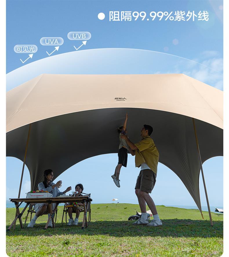 Primitive-Style New Quick-Open Canopy Tent for Outdoor Camping 2025 New Model Camping Sunshade with Black Glue Coating New Style Sun Shelter