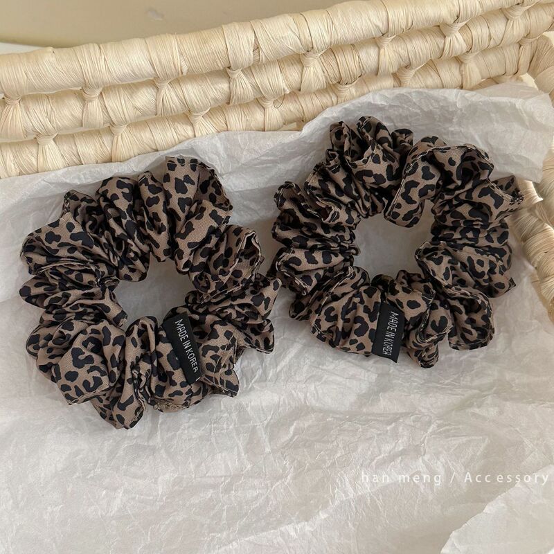 博主同款豹纹布艺大肠发圈韩系新款高级感扎发头绳马尾丸子头发饰|undefined