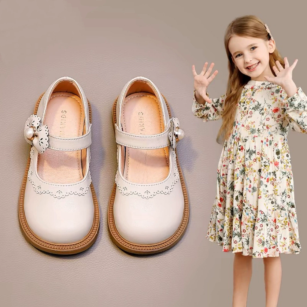 Обувь для девочек Детская обувь принцессы 2025 новый стиль ребенок весна осень британский стиль черный мягкий фон одиночные туфли маленькие кожаные туфли