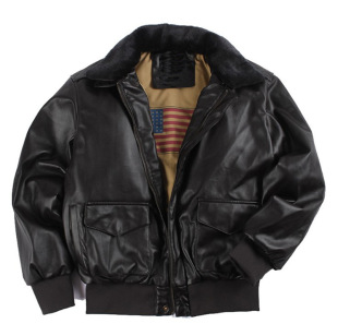 Vintage oversized US Air Force Fur One Men's and Women's Pilots Couple Leather Motorcycle Fur Collar Jacket
