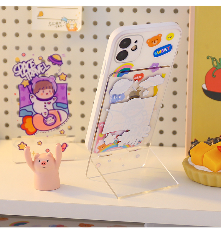 Cute Cartoon Transparent Mobile Phone Holder display picture 6