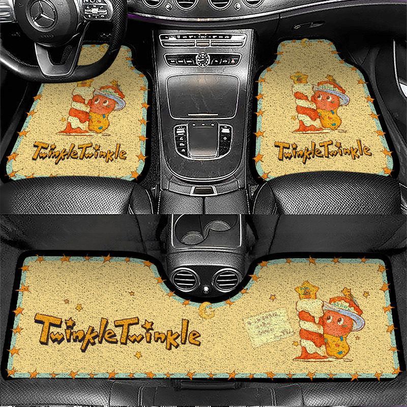 Dropshipping Cartoon Car Silk Loop Floor Mats Universal Cute Washable Anti-Dirt Single-Piece Car Mat