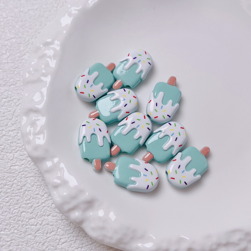 禾子家亚克力烤漆雪糕冰棒斜孔串珠DIY手机链散珠饰品配件材料|undefined