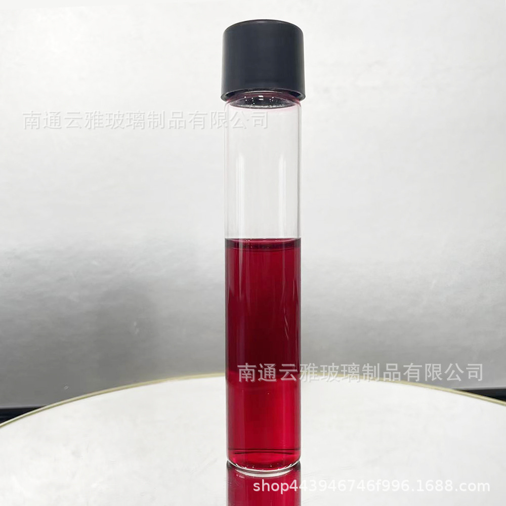 厂家直销DM玻璃试管透明螺口平底试管外加22*115/116配黑色防盗盖