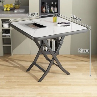 Folding Square Table Small Dining Table for Rental Room Simple Modern Foldable Table Portable Outdoor Round Table Small