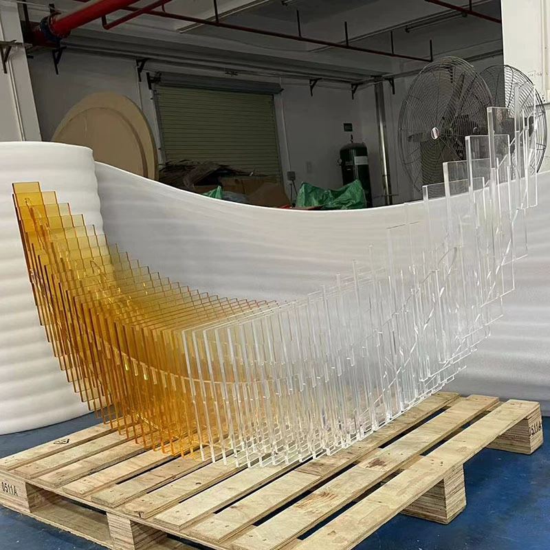 Акриловая коричневая луна в форме лодки, художественная скульптура, украшения, офис продаж, отель, художественная выставка, ландшафтное производство и обработка