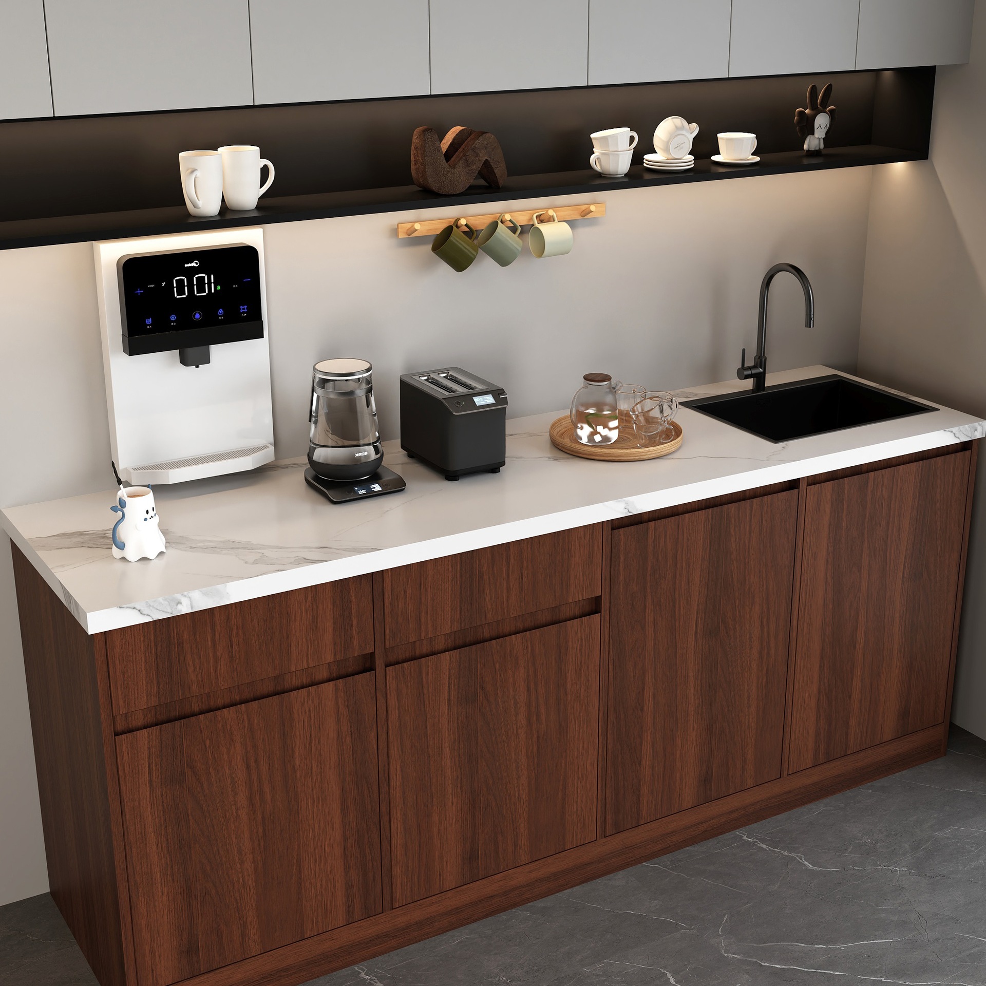 Water Bar Integrated Cabinet Office Commercial Leisure Wall-Mounted Company Tea Cabinet Coffee Cabinet Wash Basin Operation Tω