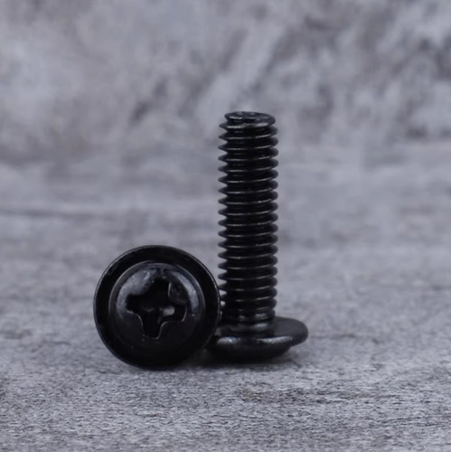 PWM black plated cross pan head screws with washer M2/M3 cabinet round head screws computer case screws M4