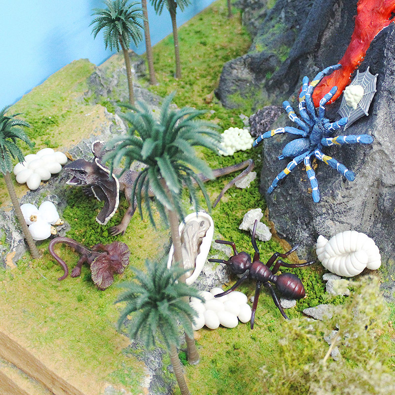 Simulación transfronteriza insecto modelo de ciclo de crecimiento animal captura de aves Araña Hormiga paraguas lagarto proceso de crecimiento decoración juguete