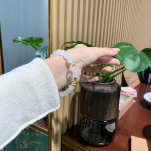 Jin Yutang Xinjiang Hetian Jade Sheet White Jade Ring Chain Bracelet Selected Beads Smart Hand