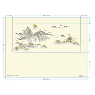 独绣刺绣无缝转客厅电视沙发背景墙布新中式山水国风墙画无缝墙布