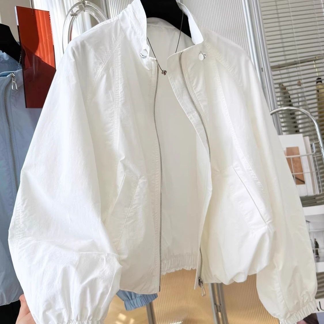 Women's Spring/Summer 2026 New Early Spring Korean Style Unique and Beautiful Jacket, Super Cute Thin Stand Collar Short Jacket