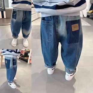 [9205 People Praise] Boys' Jeans Spring and Autum Styles, Autum Trendy Kidsren's Wide-Leg Pants, Autum Little Boys' Pants