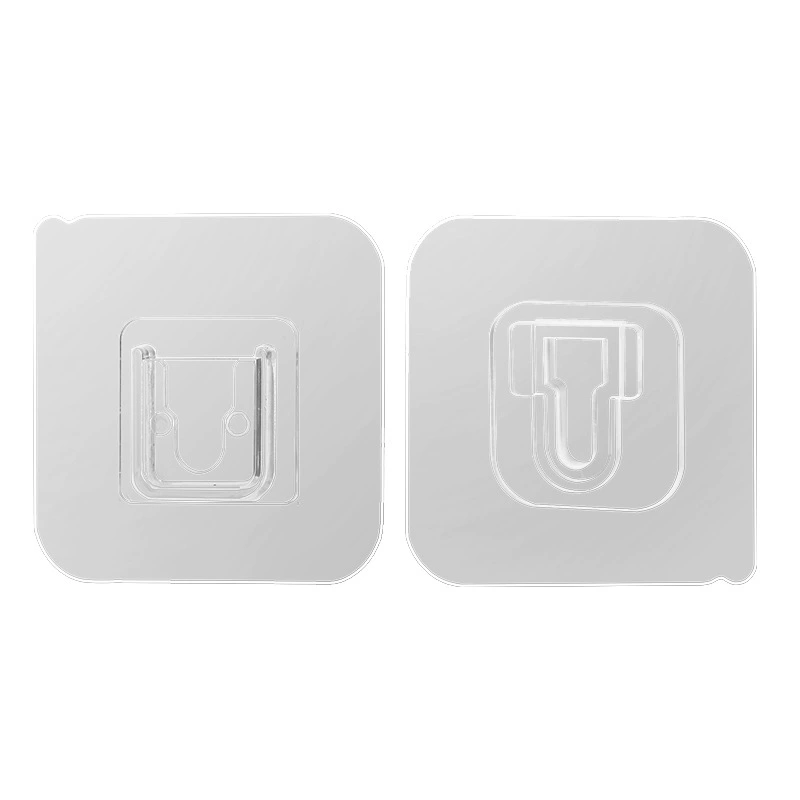 Gancho adhesivo pegamento fuerte sin rastro de perforación, gancho transparente para cocina/baño, fijación segura en pared