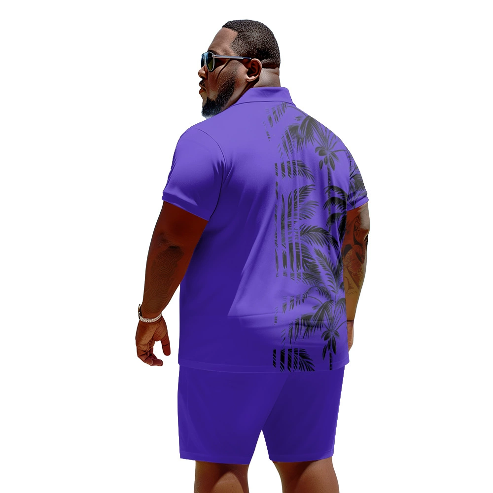 Polo, summer set, shorts, European style, oversize, with short sleeve, plus size