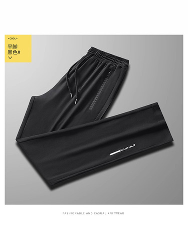 Summer Ice Silk Men's Casual Pants Quick-Dry Sports Pants Thin High-Elastic Air-Conditioning Pants Straight Leg Korean Style Trendy