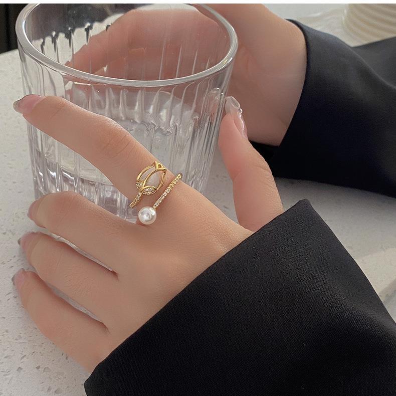Copper Material Flower Pattern Wholesale Jewelry Flower Copper Cat's Eye Stone Zircon 18K Gold Plated Inlay Rings Necklace