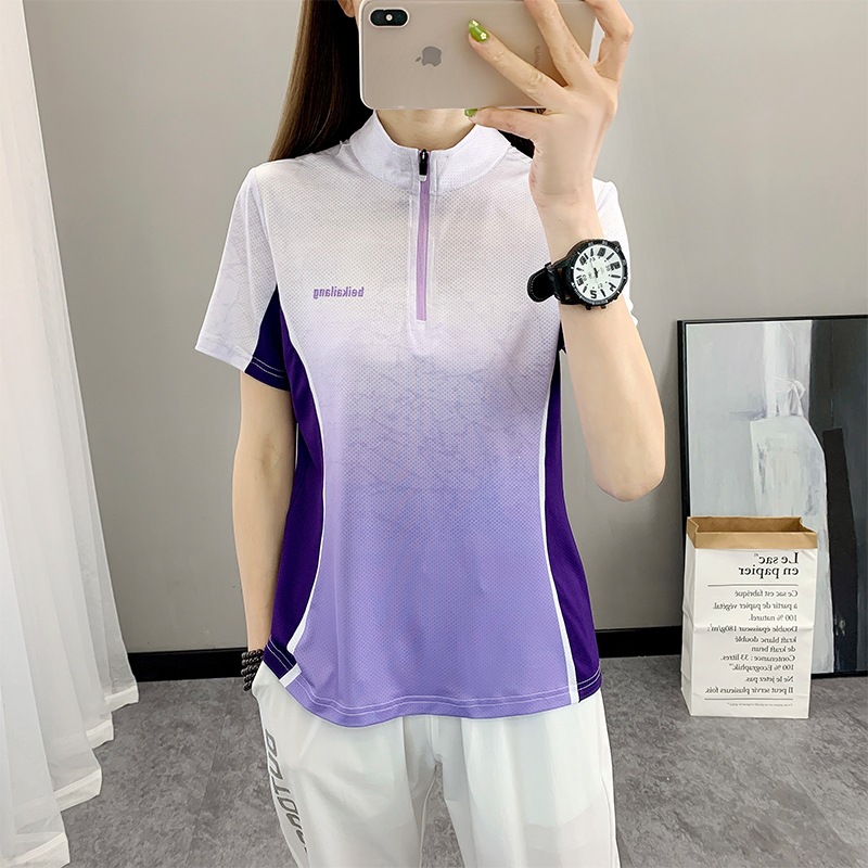 Camiseta Deportiva de Secado Rápido para Mujer de Poliéster Transpirable para Deportes al Aire Libre