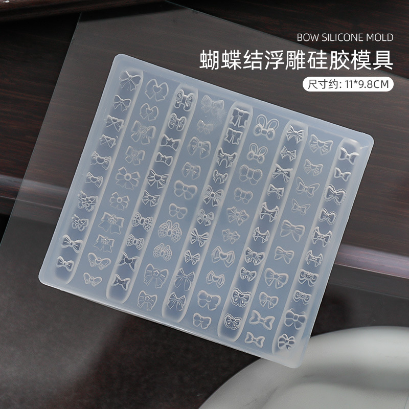 Molde de arco de celebridad de Internet Molde de patrón de uñas de bricolaje creativo Molde de silicona hecho a mano para decoración de uñas 3D