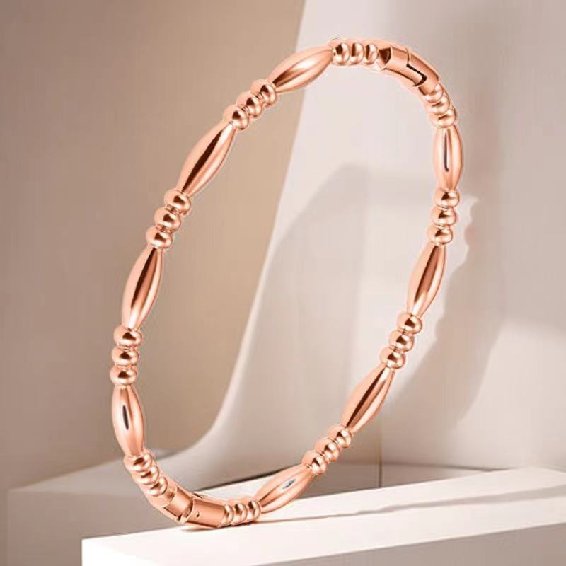 Pulsera de acero de titanio para niñas nicho de sentido de alto grado cielo estrellado no se desvanece Diamante-incrustado exquisito diamante ins estilo completo pulsera de diamantes