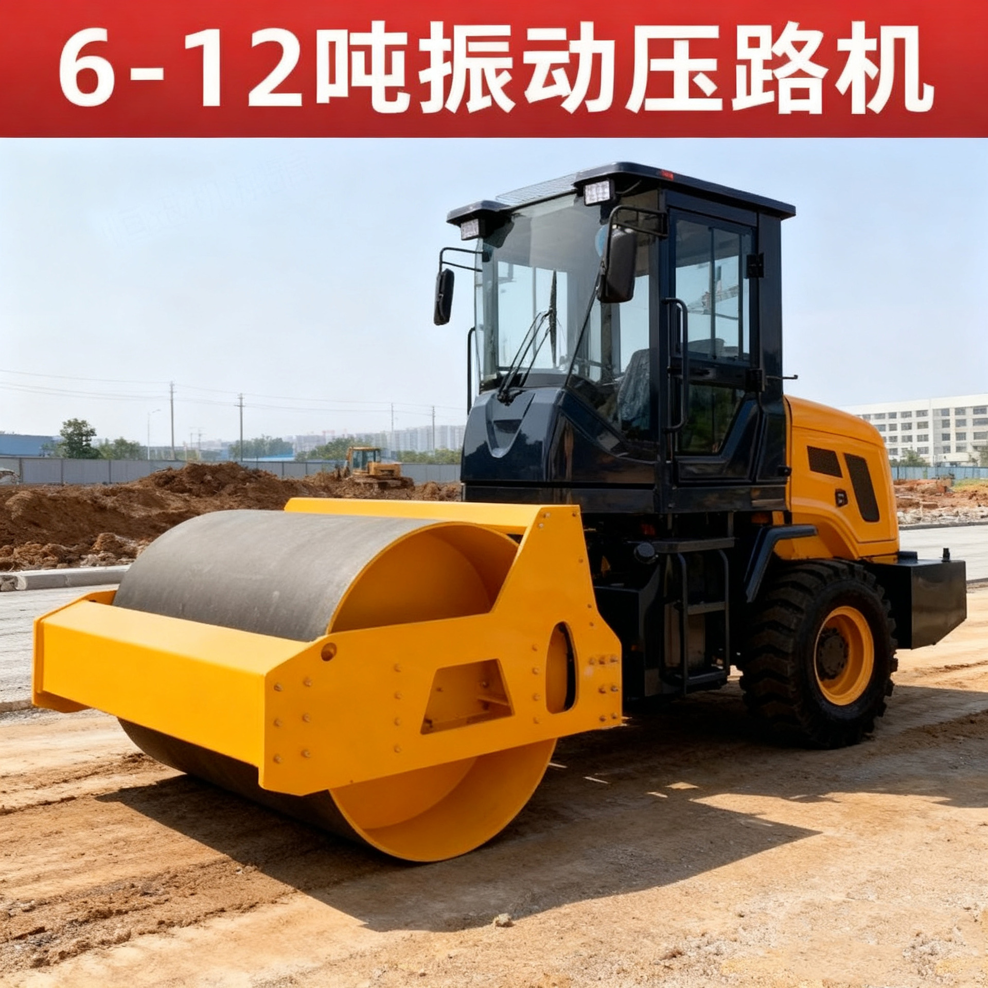 6吨单钢轮小型压路机震动8吨10吨12吨振动沥青路面地基建设压路机