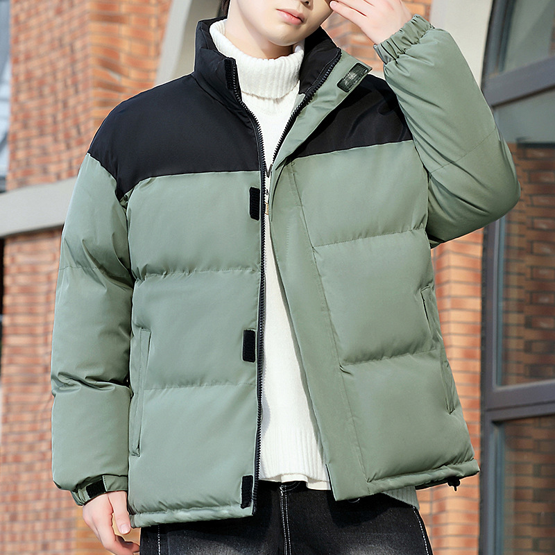 Chaqueta Acolchada de Cuello Alto para Hombre Poliéster Térmico, Acolchado para Invierno