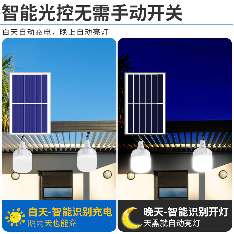 Super bright LED emergency light, courtyard solar lighting, household energy-saving bulb, outdoor camping night market stall light