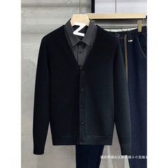 2025春秋季新款针织开衫男毛衣外套外穿韩版潮流休闲V领毛线衫男