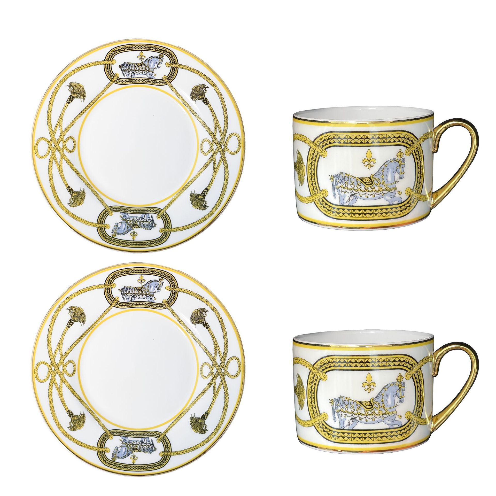 Corte europea transfronteriza retrógrada taza de café de porcelana casera doble taza de plato taza de cerámica taza de té de la tarde pareja