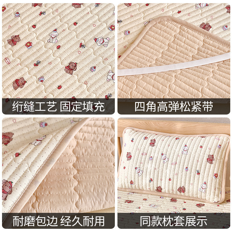 A类儿童床床盖纯棉双层纱幼儿园床护垫小宝宝拼接床软垫褥子|undefined