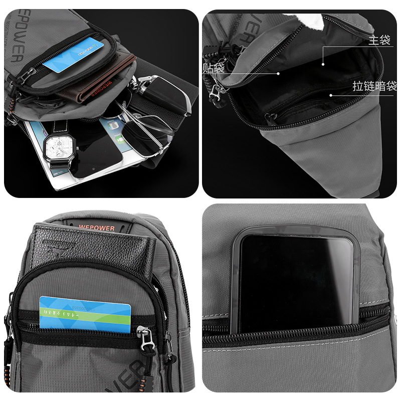 WEPOWER nuevo estilo de negocios casual bolso de pecho ligero coreano para hombres hombro de pecho de viaje mochila deportiva