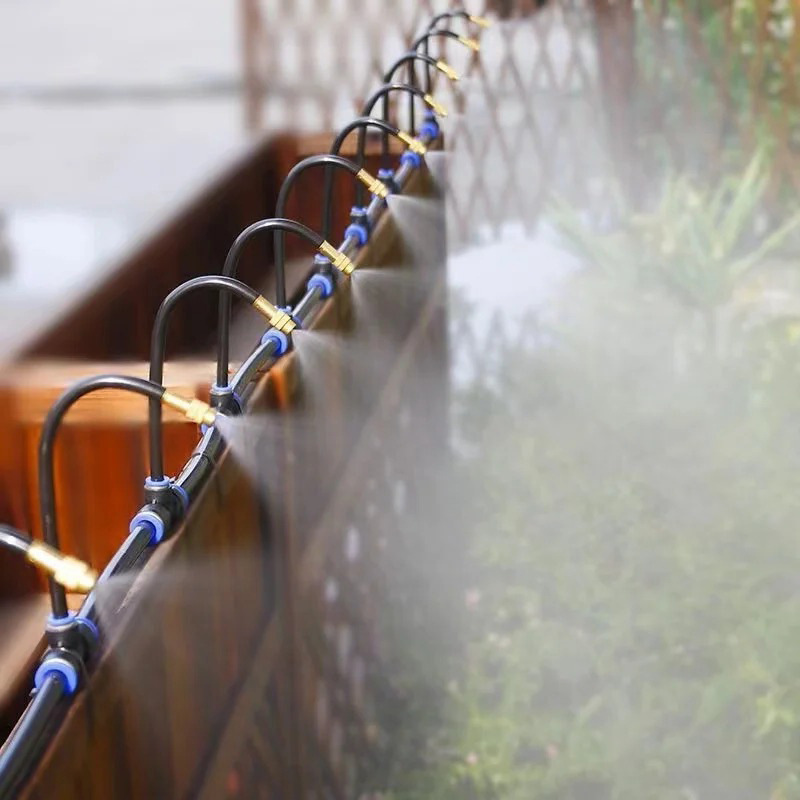 boquilla de pulverización universal ajustable boquilla de pulverización de atomización giratoria ajustable boquilla de pulverización rápida de riego de agua humidificación y enfriamiento boquilla de cobre