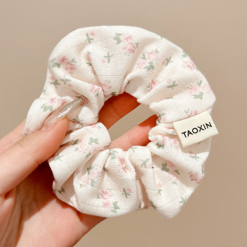 Temperamento floral intestino grueso anillo para el cabello bola femenina cabeza cuerda dulce cola de caballo cuerda para el cabello banda de goma de alta calidad accesorios para el cabello al por mayor