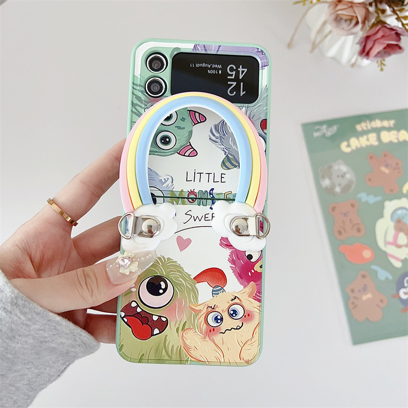 小怪兽适用三星zflip6手机套折叠手提包zflip5/4卡通可爱防摔外壳