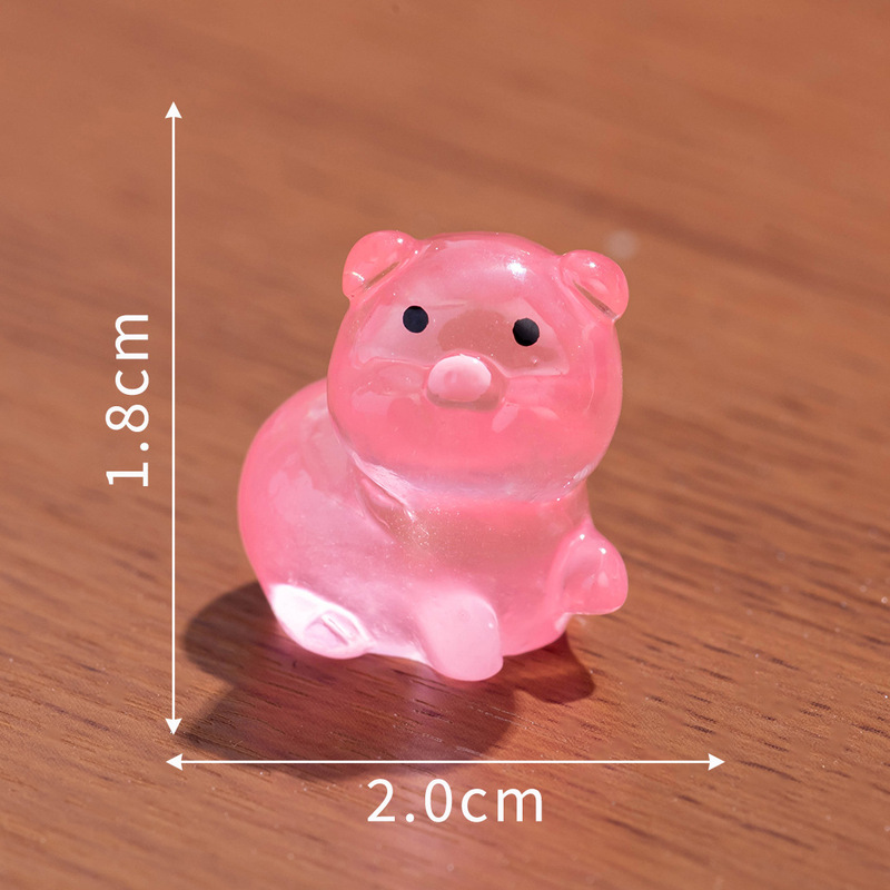 微景观摆件可爱夜光小猪公仔diy装饰品盲袋配件桌面汽车载小摆件|undefined