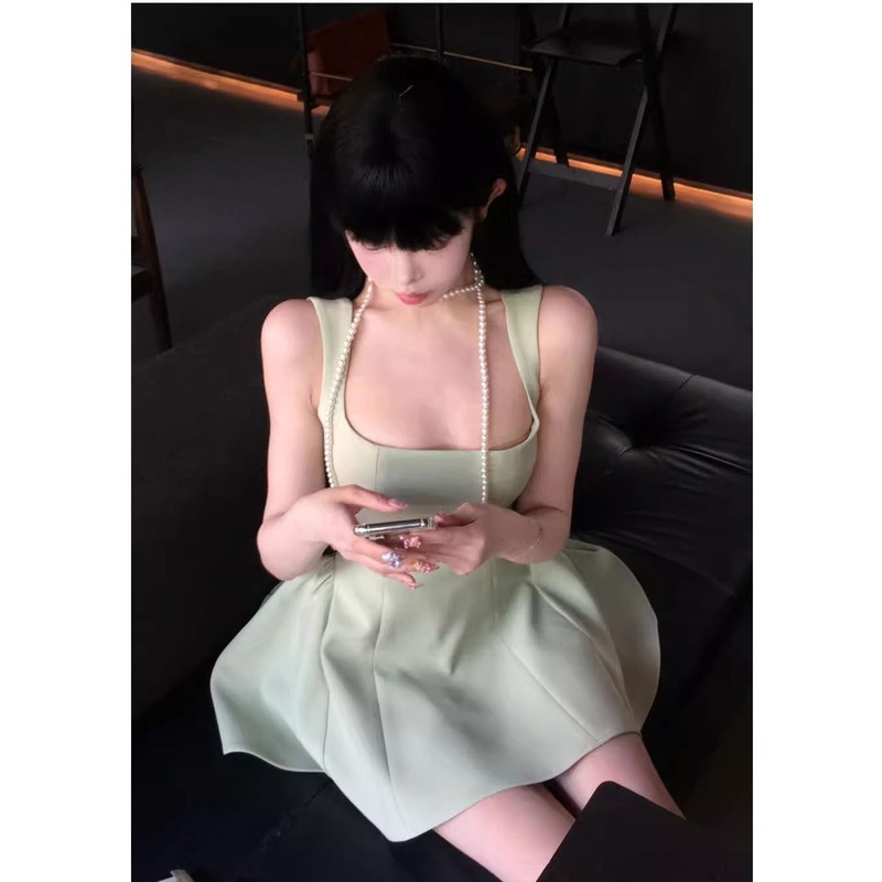 チョコレートガール娘風サスペンダードレスレディース夏新作ウエストAラインスカートチュチュスカートショートスカート|undefined