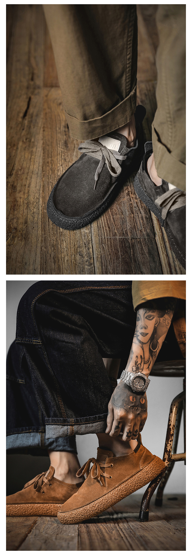 2024 männer Neue Echtes Leder Casual Schnüren Nicht-slip Weiche Sohle Atmungsaktive Board Reverse Fleece Wildleder Trendy Schuhe_voghion.com