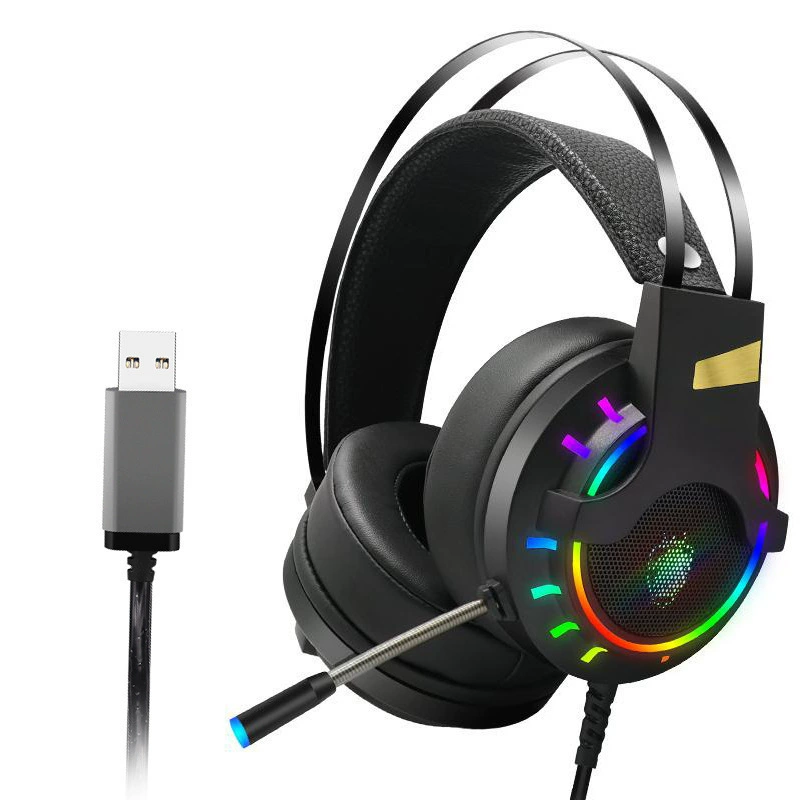 Трансграничная игровая гарнитура с подсветкой RGB для настольного компьютера с 7.1-канальным звуком Eat Chicken