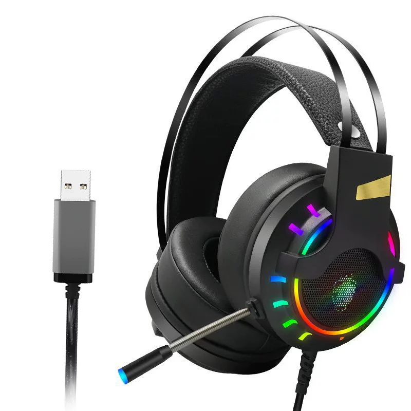 Трансграничная игровая гарнитура с подсветкой RGB для настольного компьютера с 7.1-канальным звуком Eat Chicken